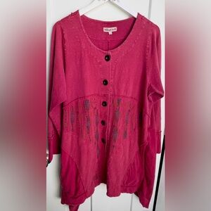 Bluefish brand size 0 (up to US size 10) Button Front aAsymmetrical Tunic Artsy